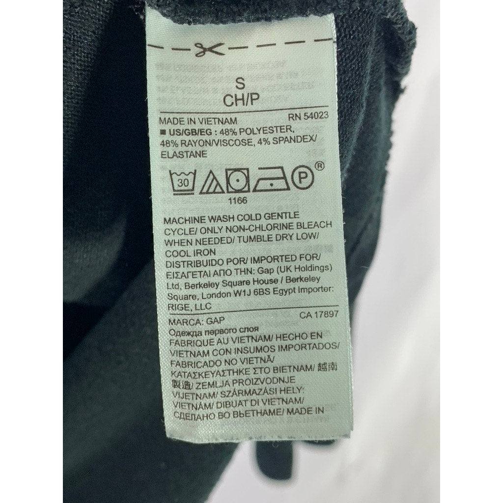 GAP Women's Black Solid Crewneck Long Sleeve Casual Top SZ S
