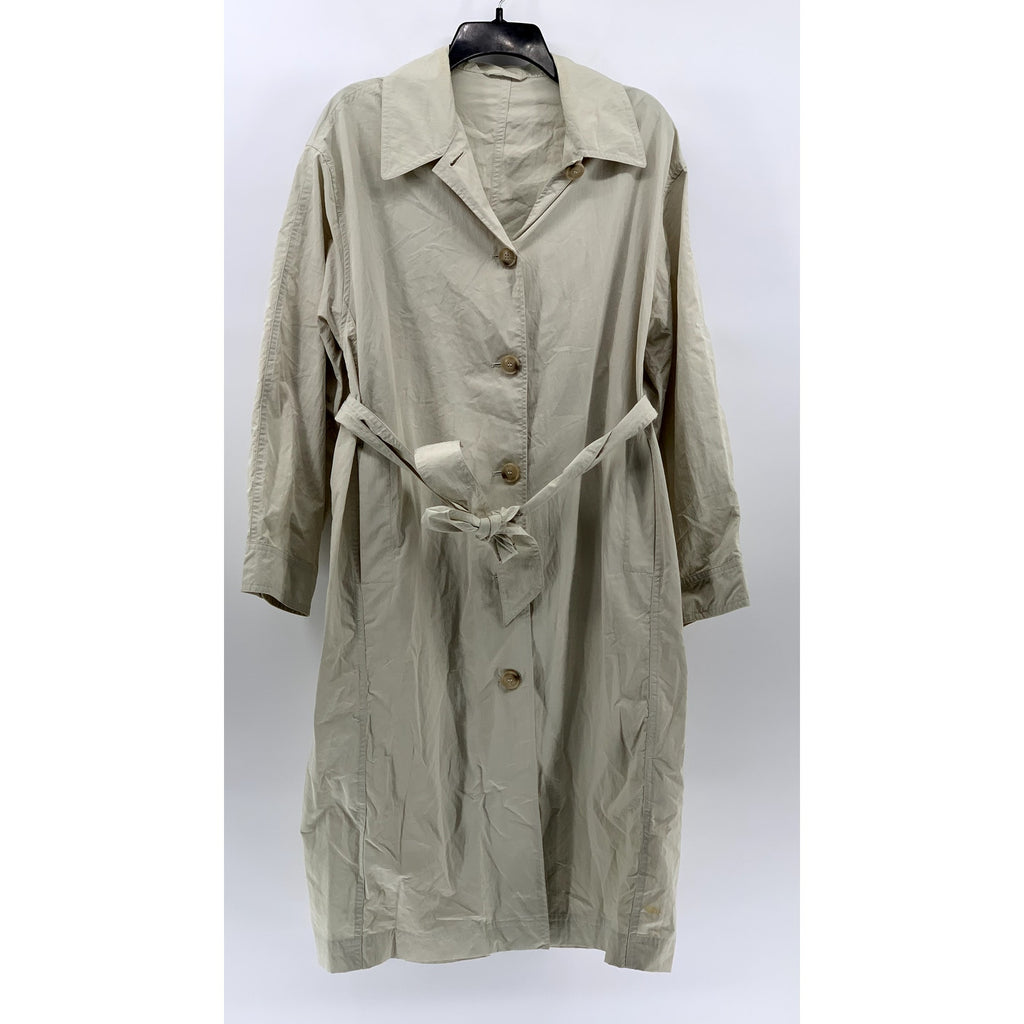 & OTHER STORIES Women's Beige Button-Up Belted Trench Coat SZ S