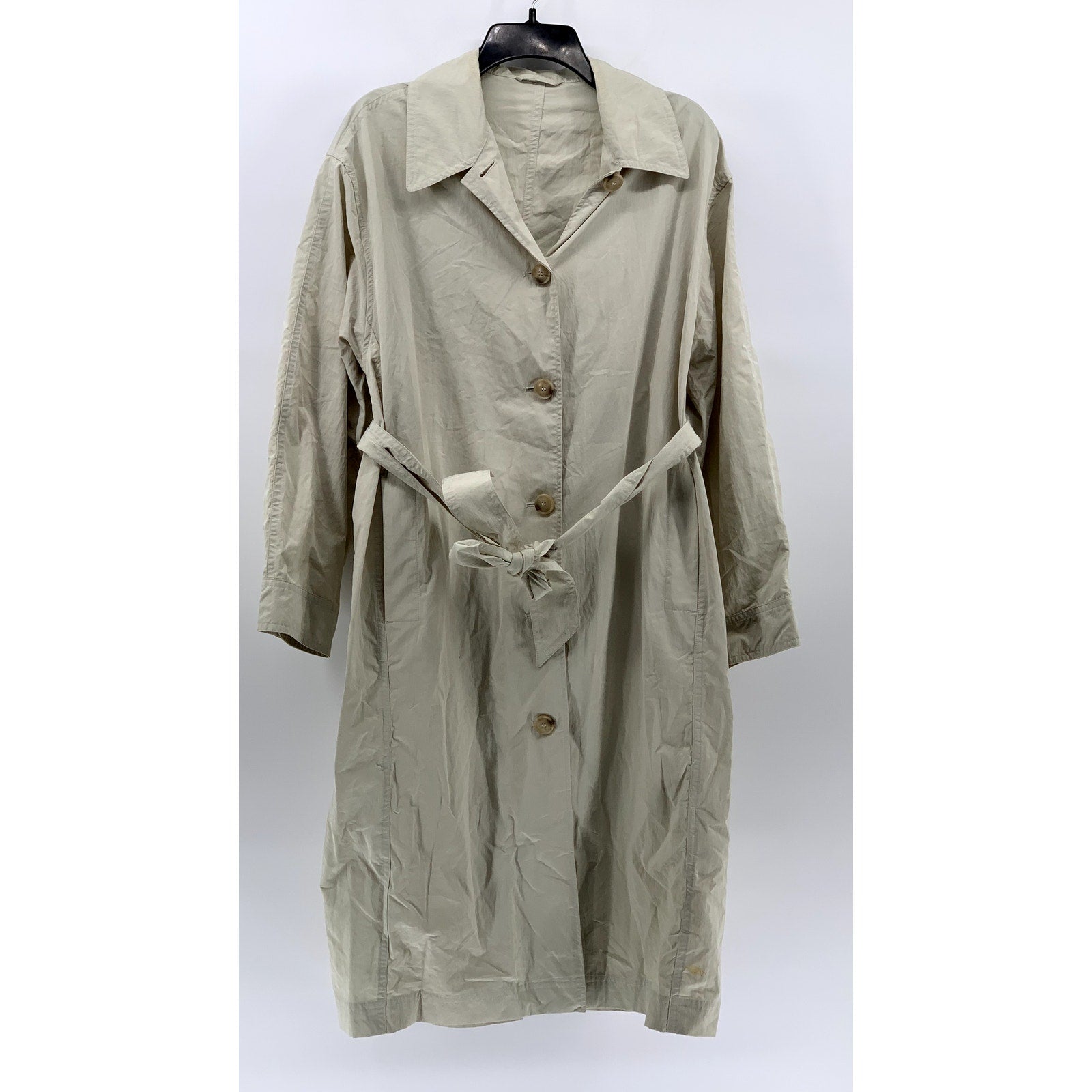 & OTHER STORIES Women's Beige Button-Up Belted Trench Coat SZ S