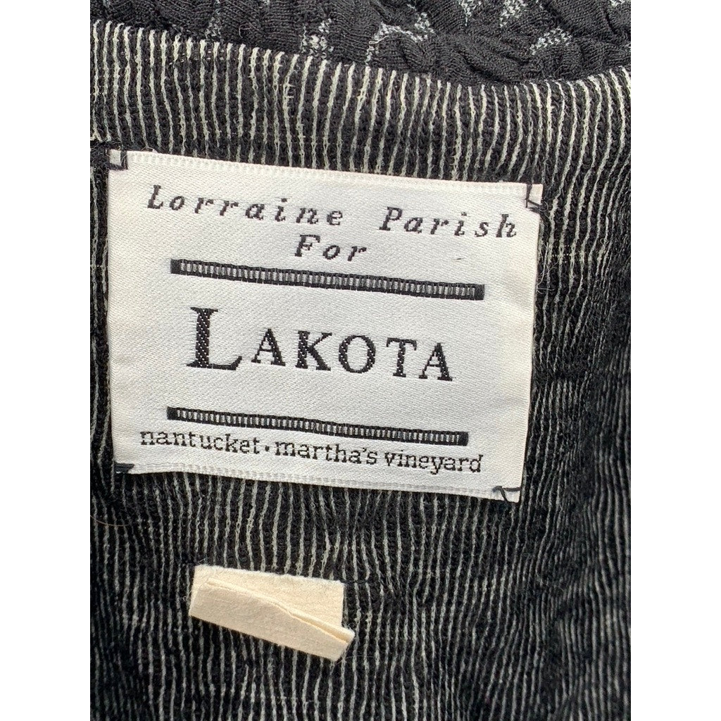 LORRAINE PARISH FOR LAKOTA Women's Petite Black-Gray Printed Dress SZ XS