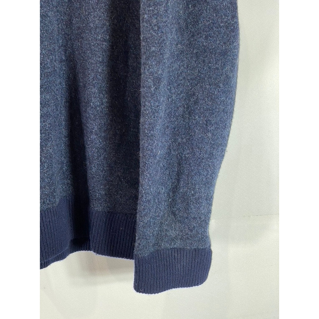 J. CREW FACTORY Men's Navy Lambswool Button-Front Bomber Sweater SZ 2XL