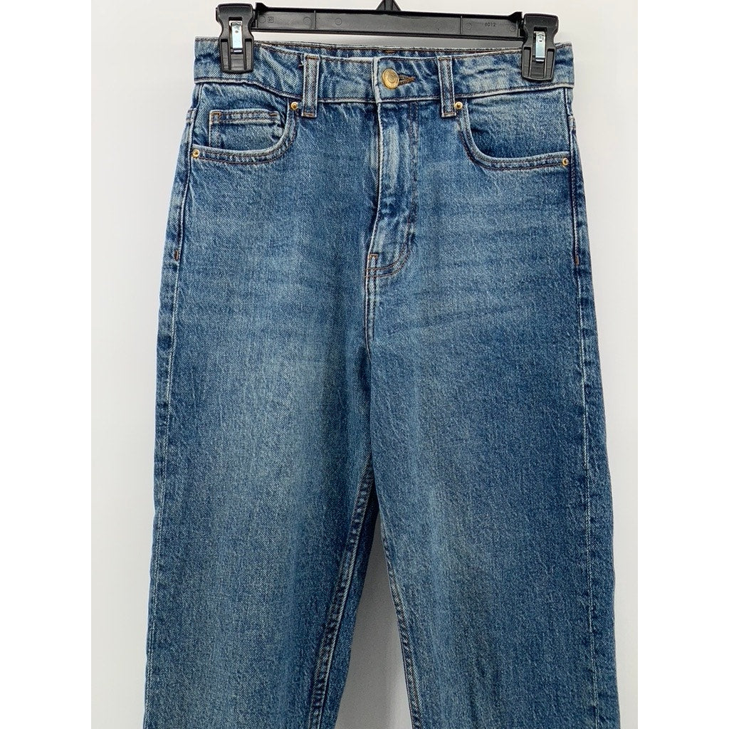 ZARA Women's Medium Blue High-Rise Skinny Leg Regular-Fit Five-Pocket Jeans SZ 2