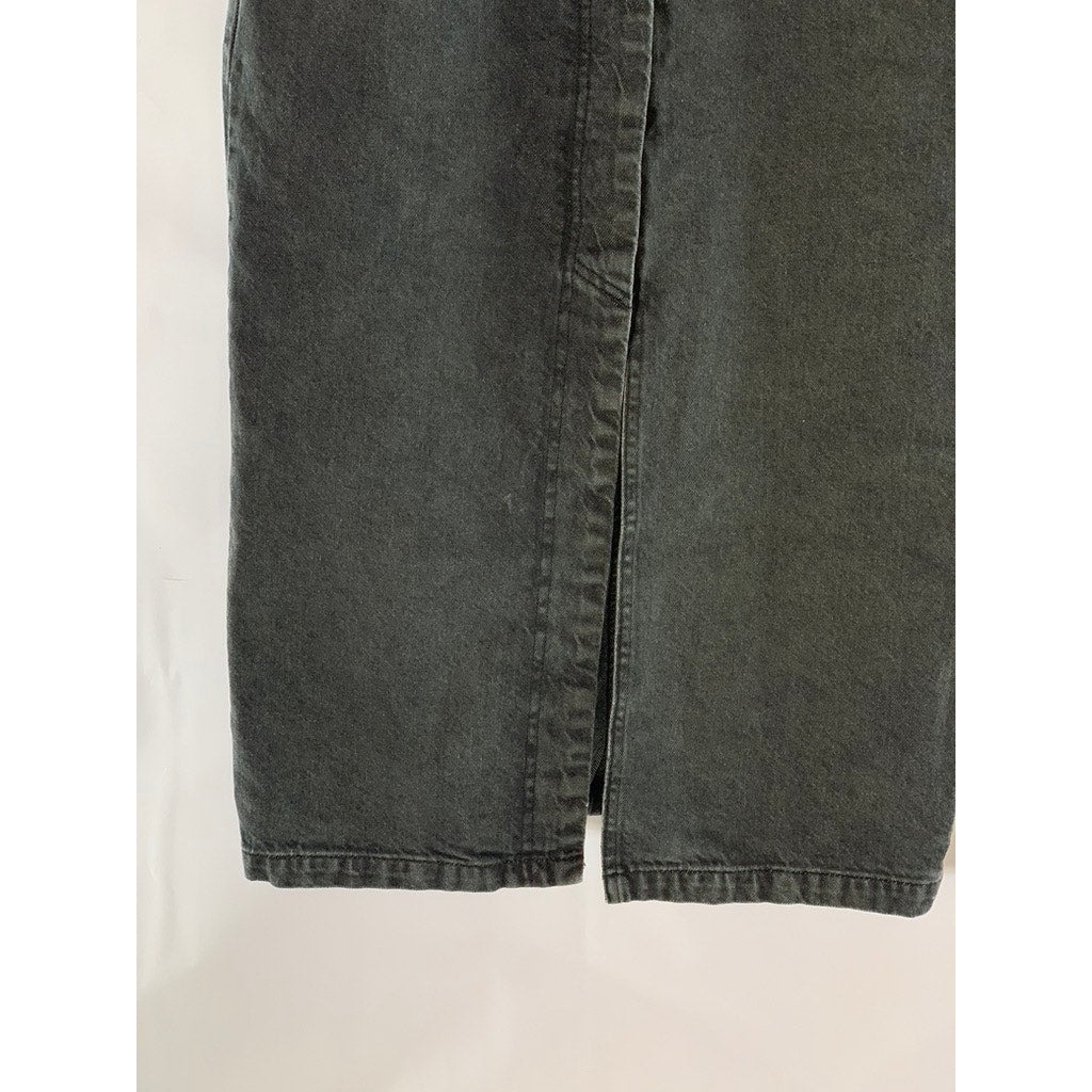 SESSUN BLUE Women's Black Denim Amadeo Split Button Front Skirt SZ 36(US4)