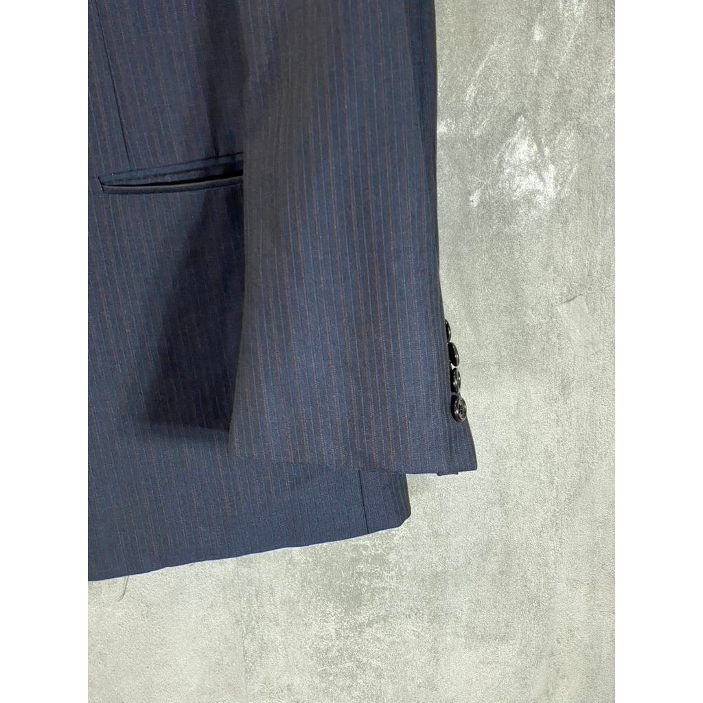 HICKEY FREEMAN Men's Navy Short Striped Two-Button Worsted Wool Suit Jacket SZ40