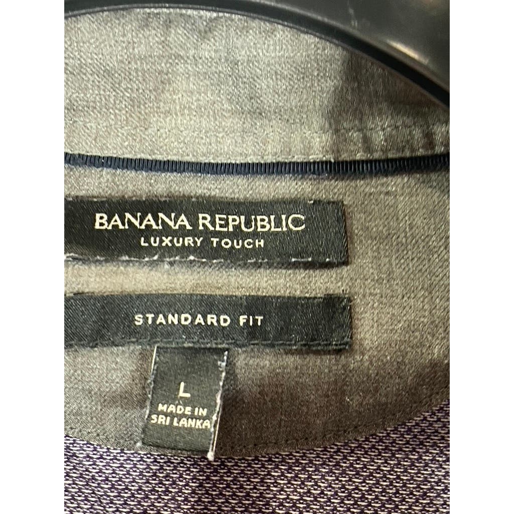 BANANA REPUBLIC Men's Purple Luxury Touch Standard Fit Short Sleeve Polo SZ L
