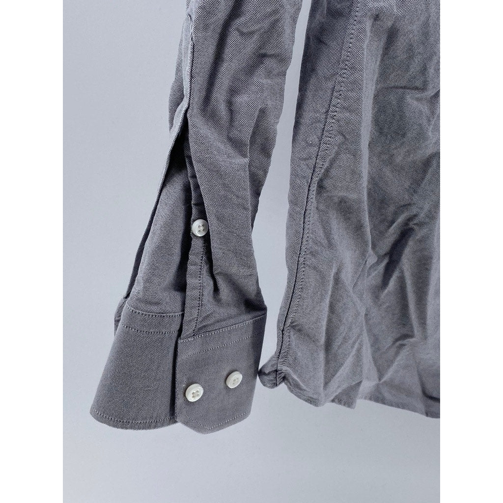 INDOCHINO Men’s Gray Button-Up Regular-Fit Long Sleeve Shirt SZ S