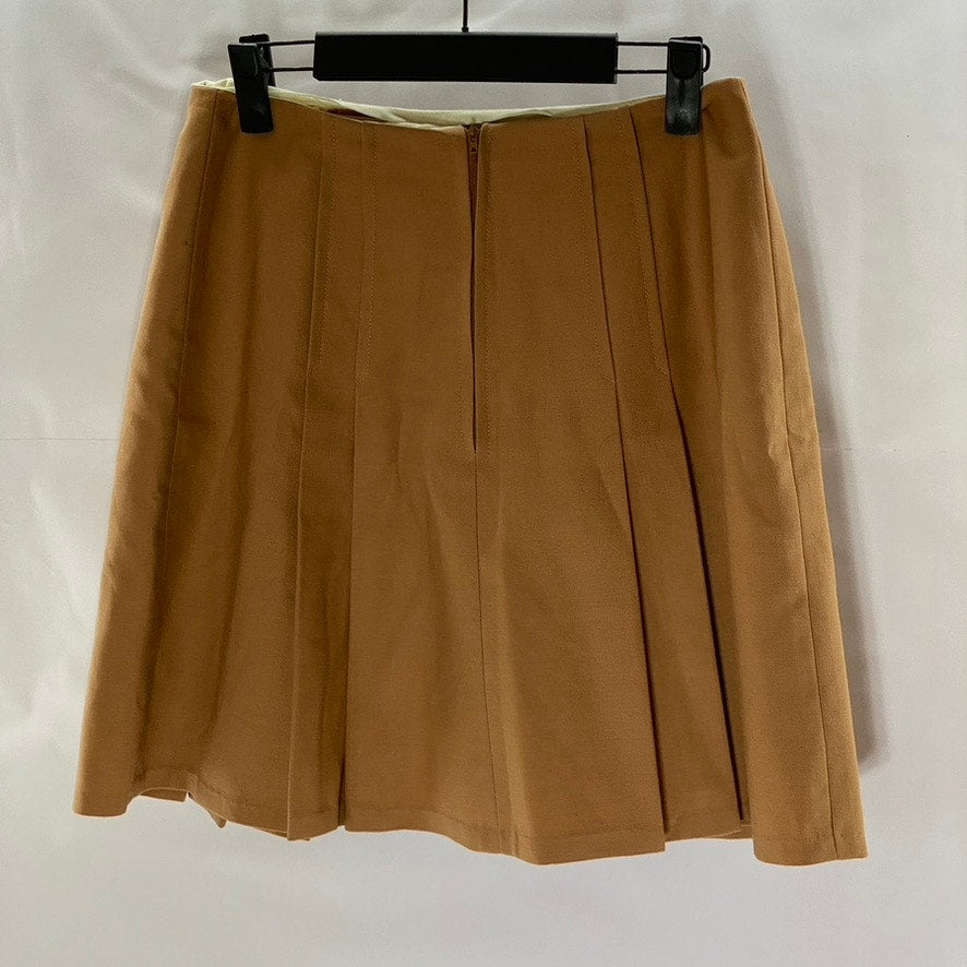 UNBRANDED Women's Academia Brown Button Pleated Mini A-Line Skirt SZ S