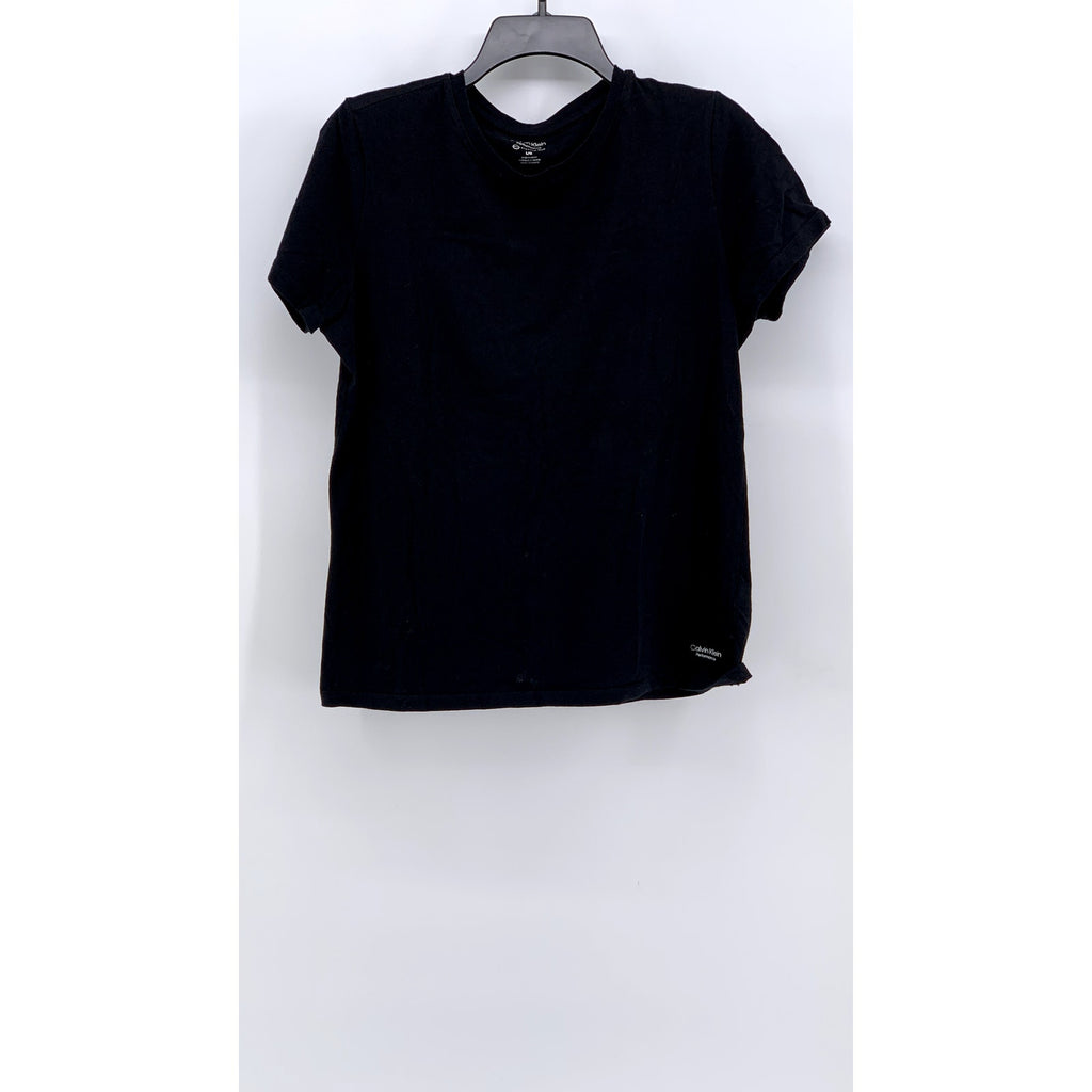 CALVIN KLEIN Women's Black Performance Stretch Short Sleeve Shirt SZ L