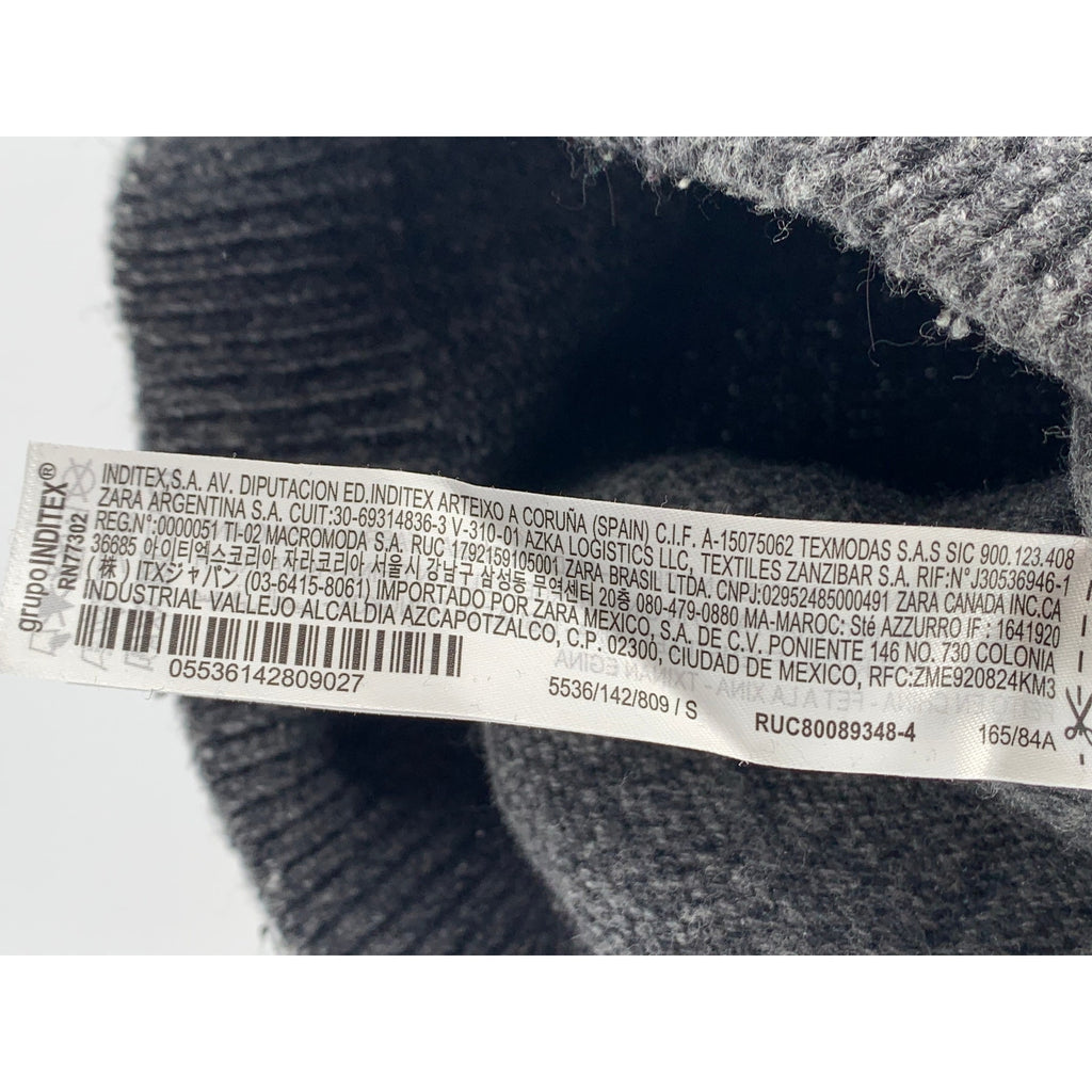 ZARA Women's Heather Gray Knit Crewneck Short Sleeve Cropped Sweater Top SZ S