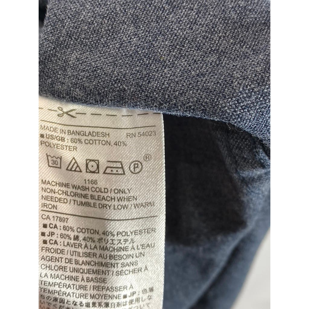BANANA REPUBLIC Men's Mountain Blue Brushed Standard-Fit Button-Up Shirt SZ XL