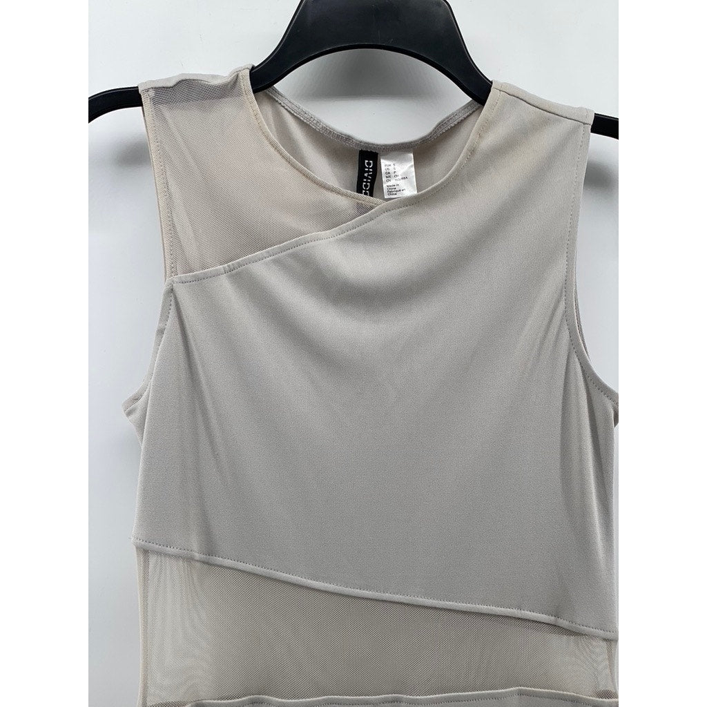 DIVIDED BY H&M Women's Gray Mesh Sleeveless Crewneck Maxi Bodycon Dress SZ S