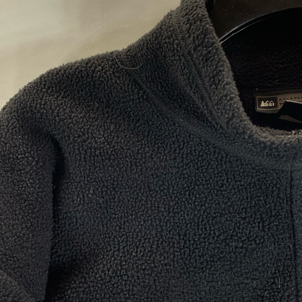 REI Men's Black Solid Fleece Stand Collar Zip-Up Jacket SZ 2XL