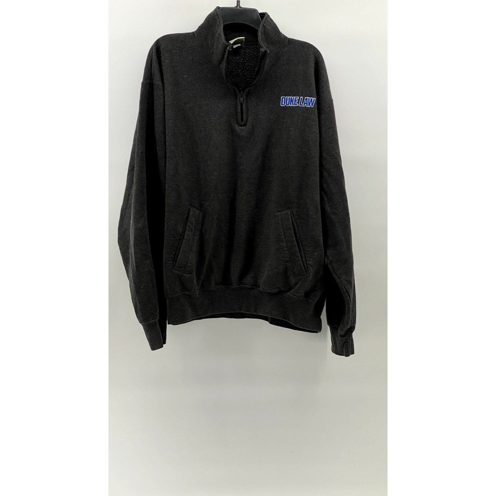 CHAMPION Men's Charcoal Eco Fleece Duke Law Half-Zip Pullover Sweater SZ XL