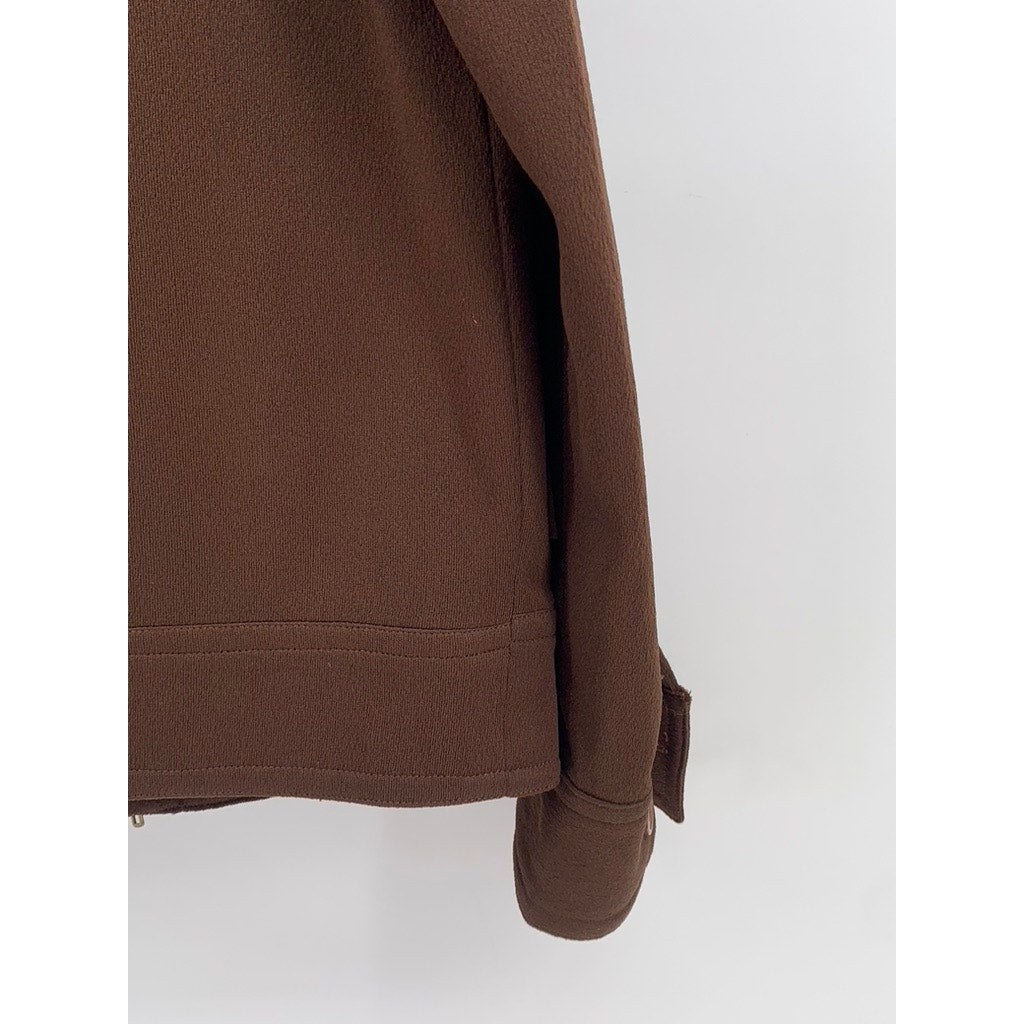 UNBRANDED Women's Brown Vintage Zip-Up Jacket SZ S