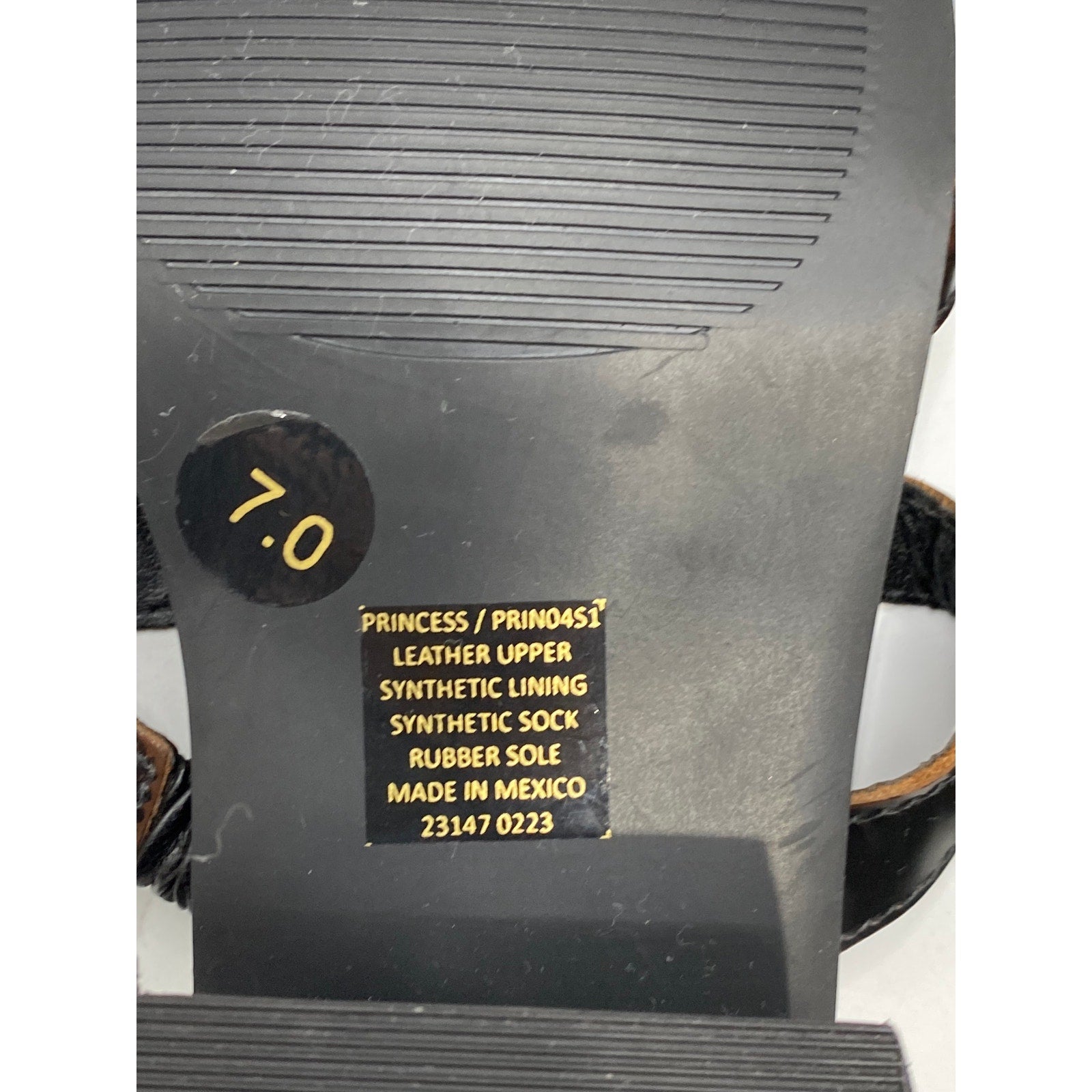 STEVE MADDEN Women's Brown Leather Square-Toe Block-Heel Slide Sandals SZ 7