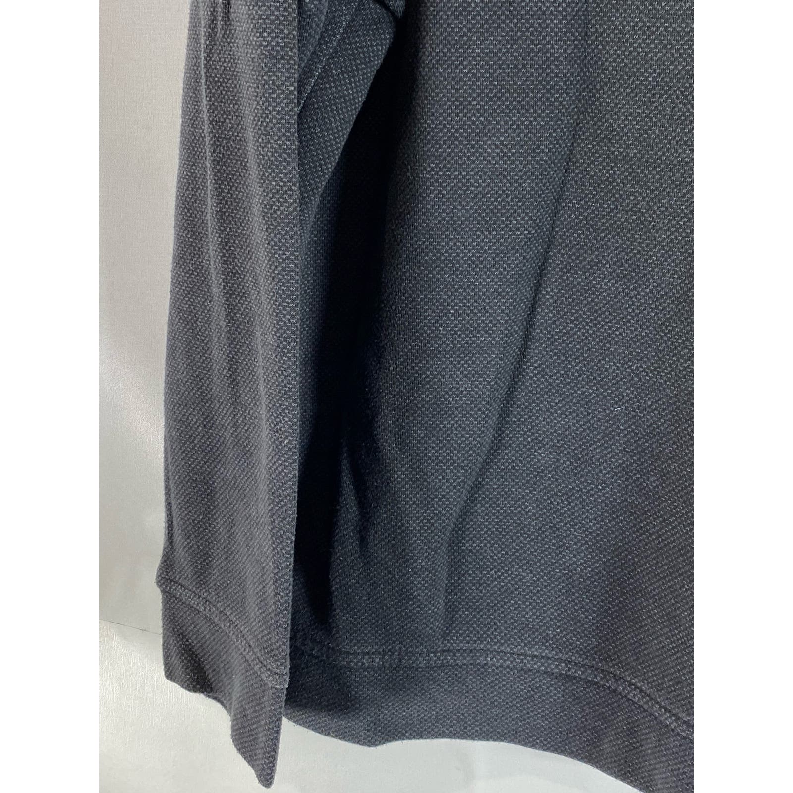 TASSO ELBA Men's Black Birdseye Quarter-Zip Pullover Sweater SZ 2XL