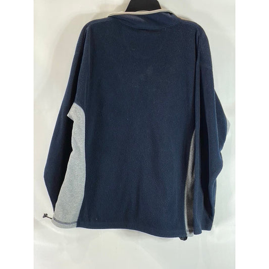 PERRY ELLIS AMERICA Men's Navy/Grey Vintage Quarter-Zip Active Sweater SZ M