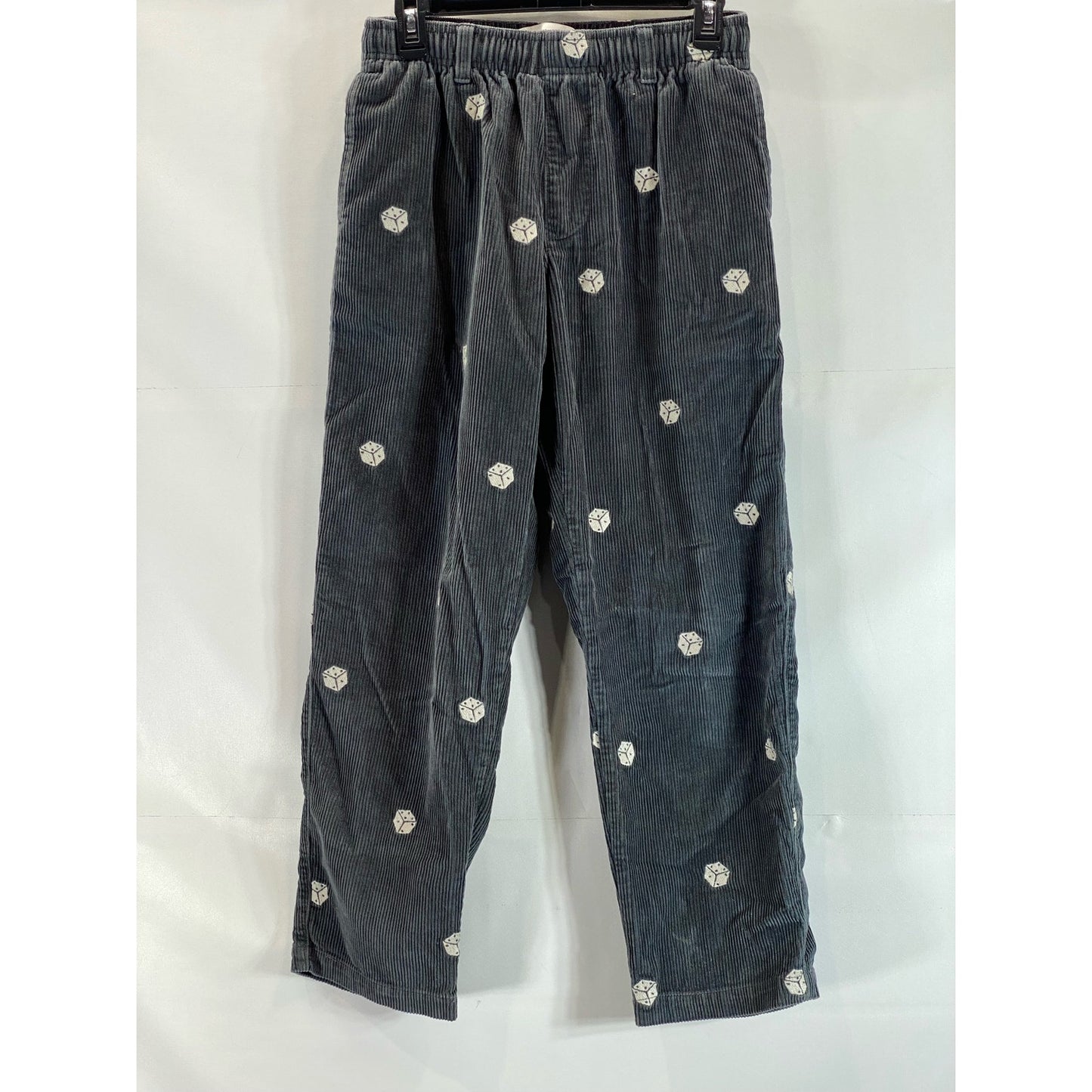 URBAN OUTFITTERS Men's Washed Black UO Dice Print Straight-Leg Corduroy Pant SZS