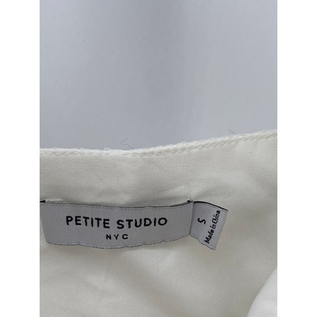 PETITE STUDIO Women's White-Black Tanya Daisy Bodycon Mini Dress SZ S