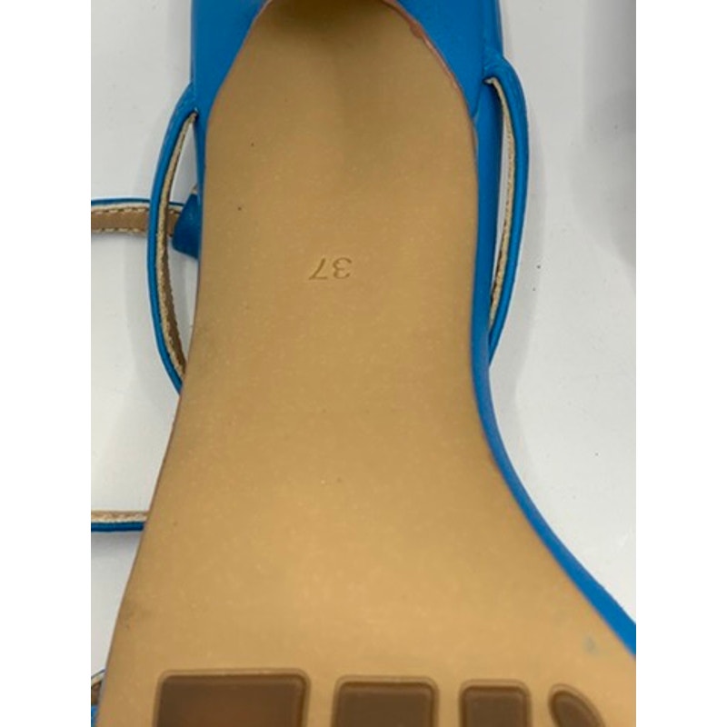 YACHOU Women's Blue Thong Strappy Heeleda Sandals SZ 37