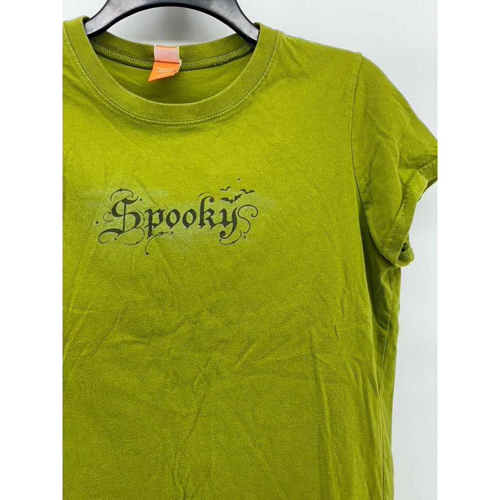 TARGET Women’s Green Spooky Graphic Crewneck Casual Short Sleeve Top SZ L