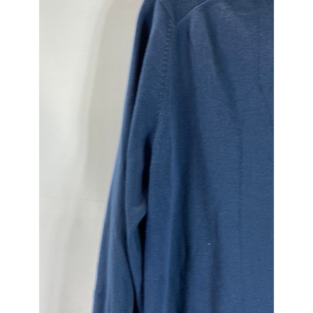 BEN SHERMAN Men's Blue Button-Up V-Neck Long Sleeve Cardigan SZ S