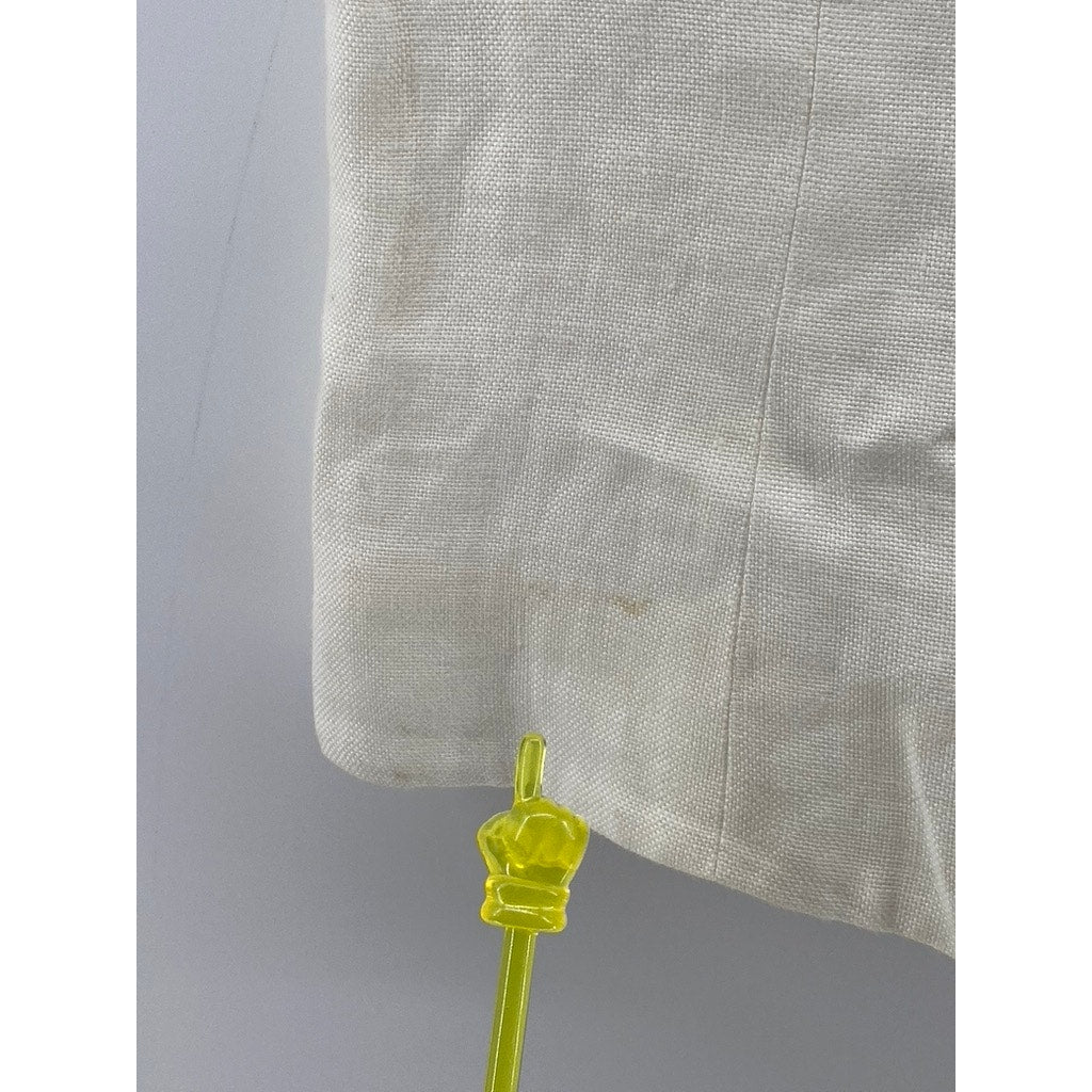 TALBOTS Women's Petite White Linen Button-Up V-Neck Lightweight Vest Top SZ 6P