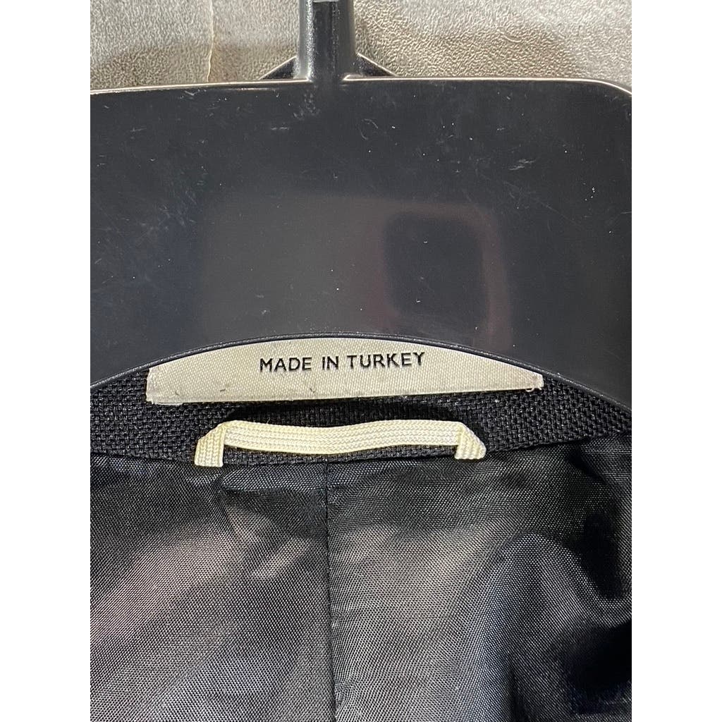 CLUB MONACO Men's Black Short Grant-Fit Wool Two-Button Blazer 38S