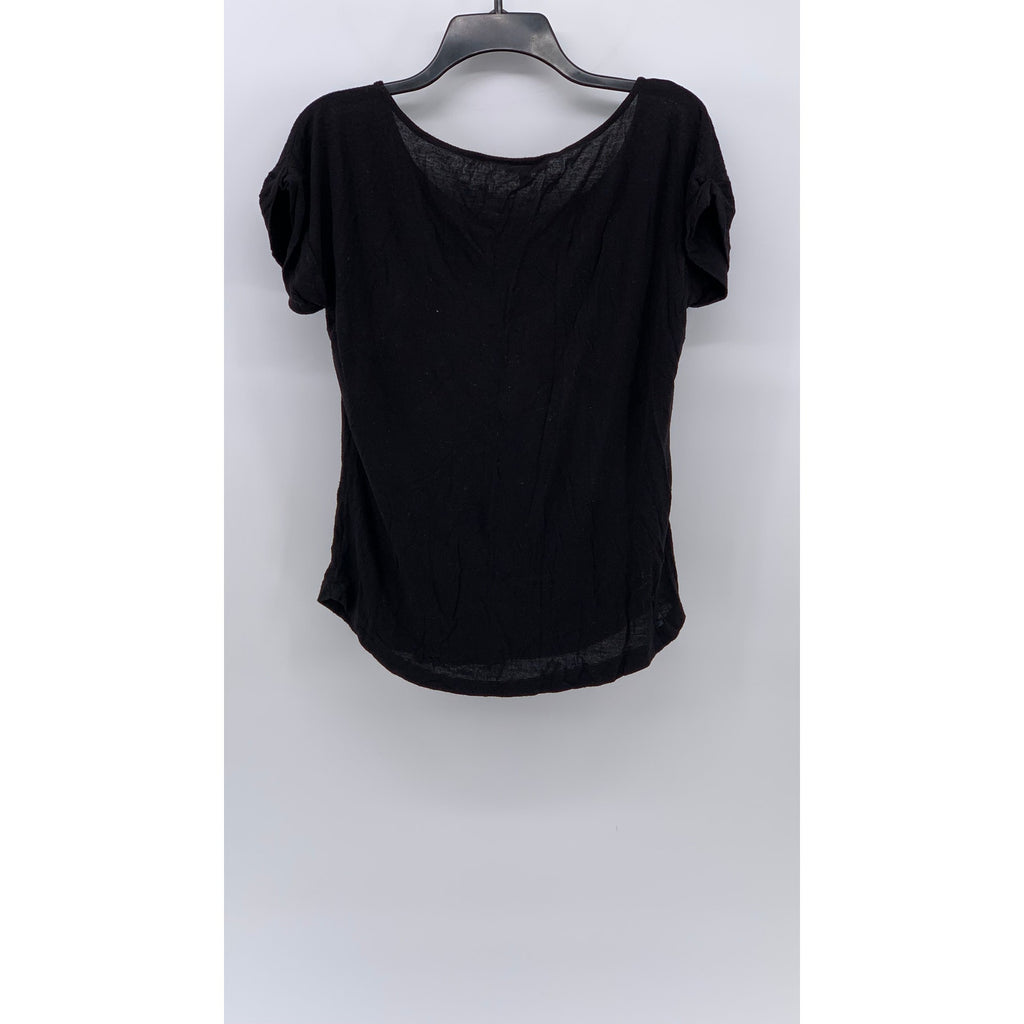 ZENANA OUTFITTES Women's Black Solid Scoop-Neck Short Sleeve Top SZ S