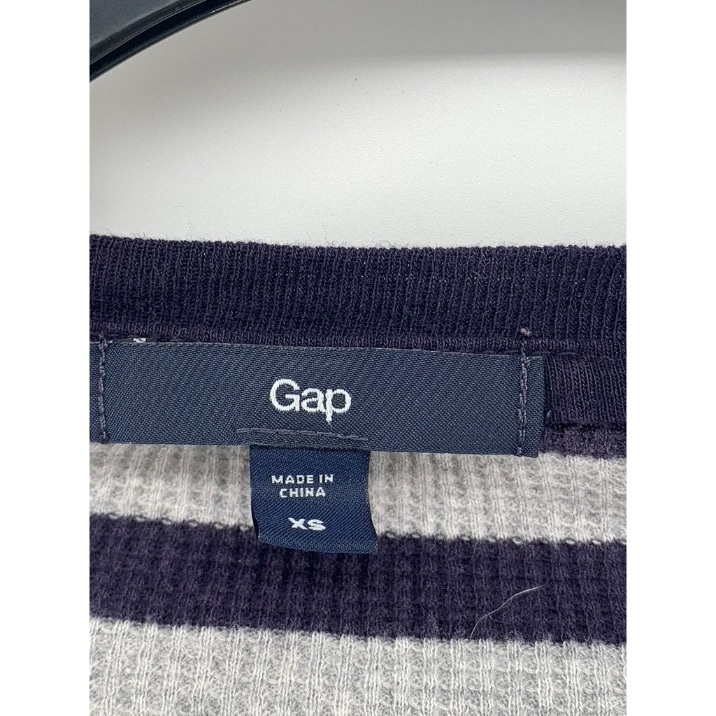 GAP Women's Navy-White Striped Ribbed Long Sleeve Top SZ XS