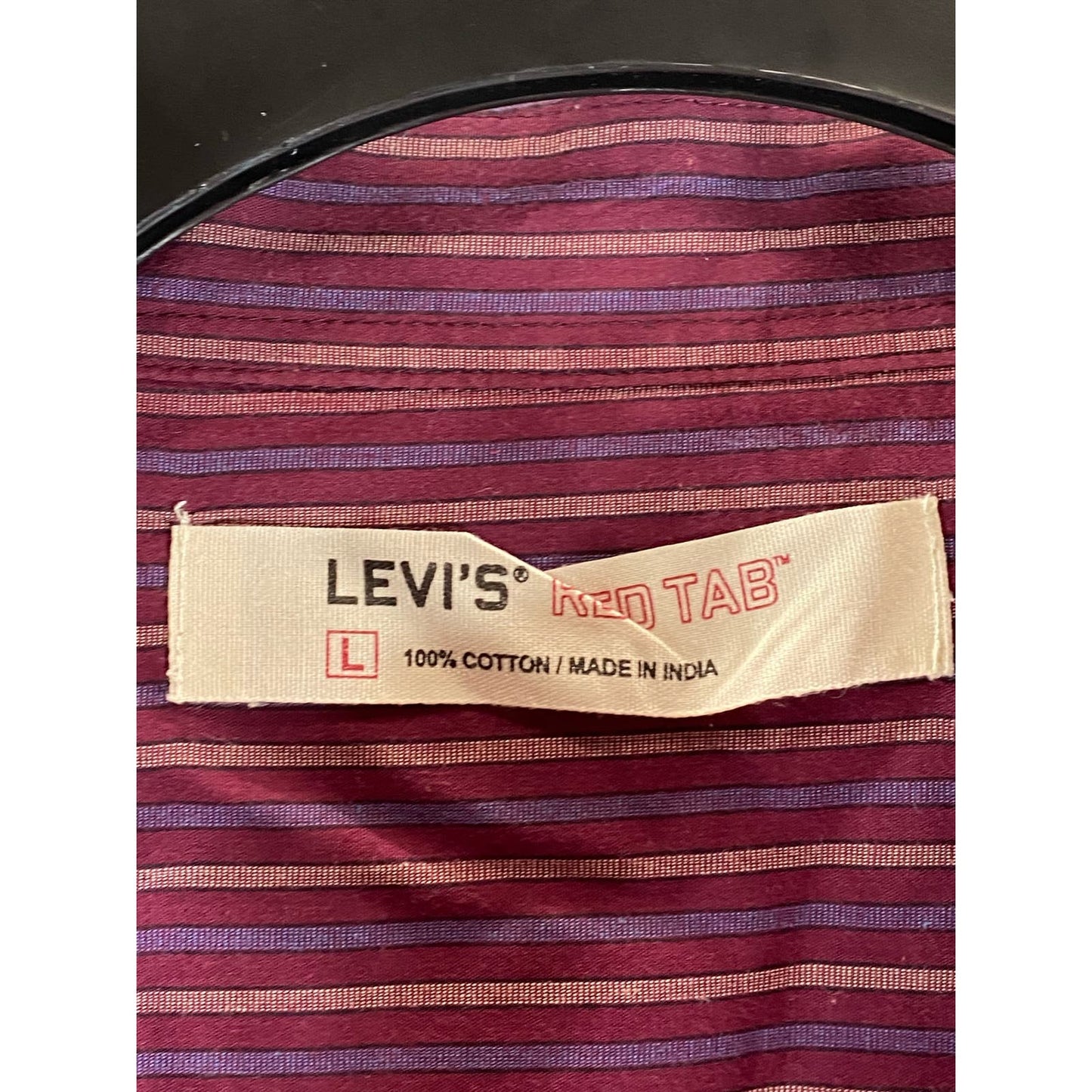 LEVI'S Red Tab Men's Red Striped Button-Up Long Sleeve Shirt SZ L