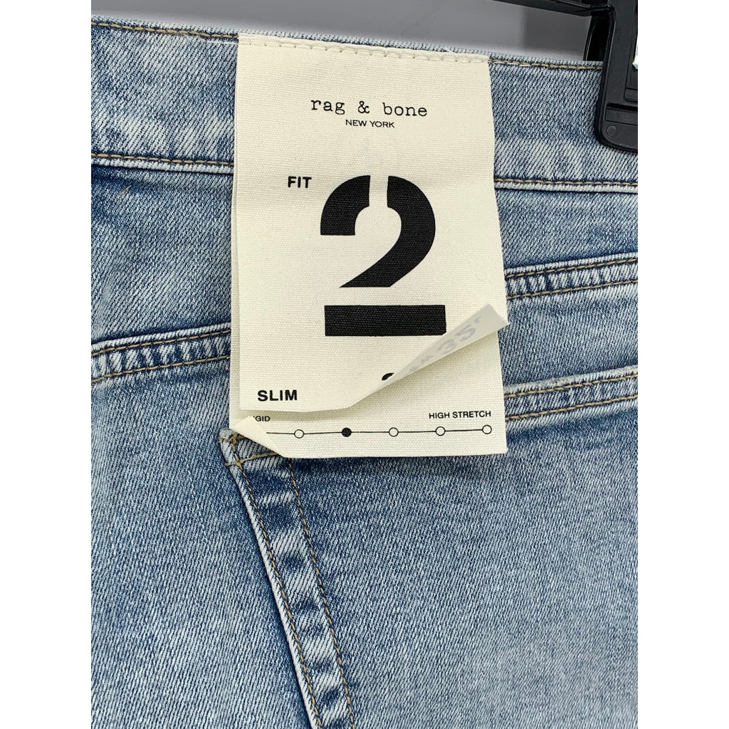RAG & BONE Men's Flynn Light Blue Fit 2 Slim-Fit Five Pocket Jeans SZ 34X32