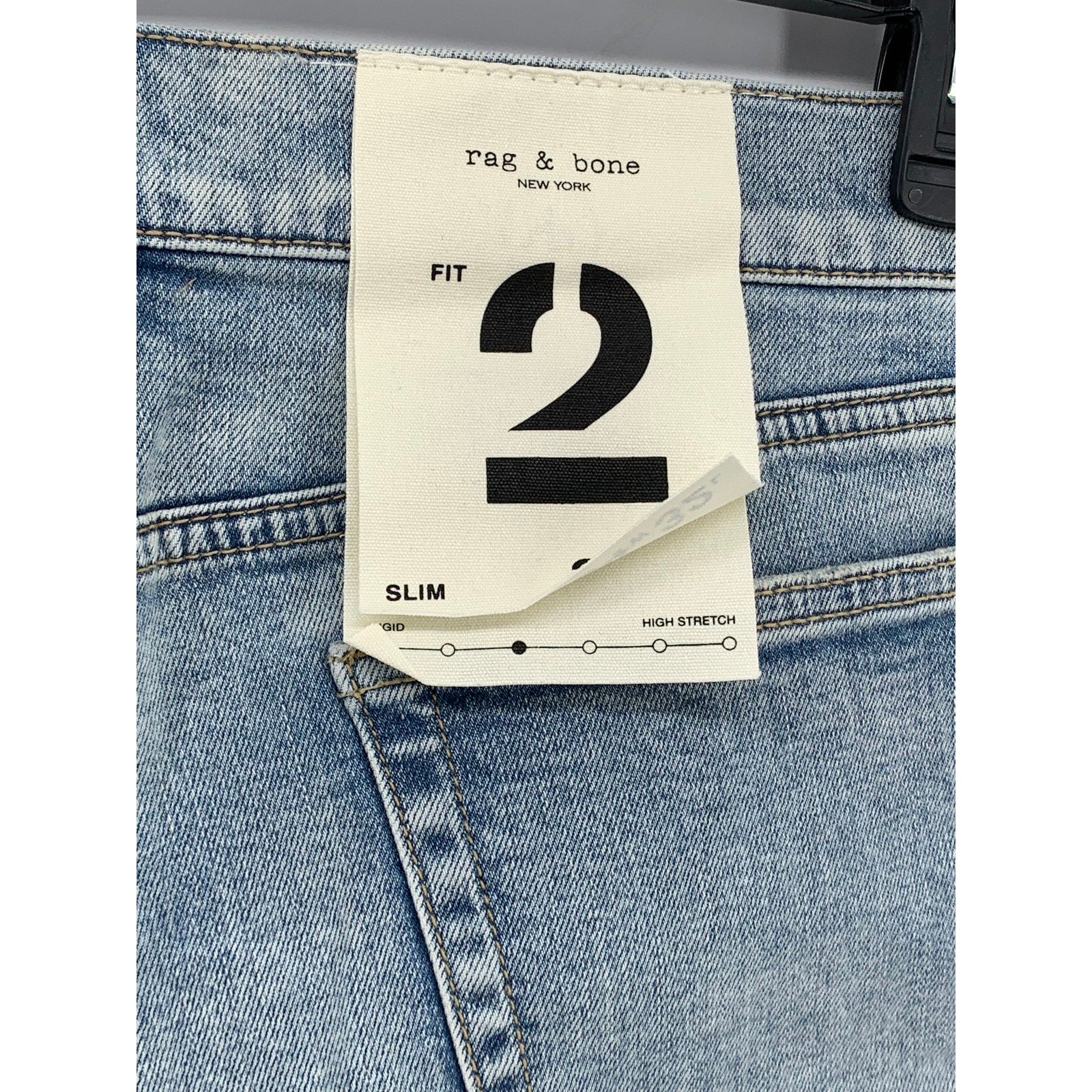 RAG & BONE Men's Flynn Light Blue Fit 2 Slim-Fit Five Pocket Jeans SZ 34X32