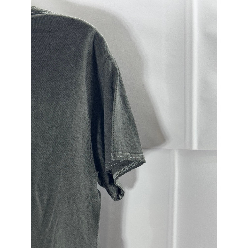 VAN HALEN Women's Gray Cosmic Logo Graphic Crewneck Short Sleeve T-Shirt SZ S