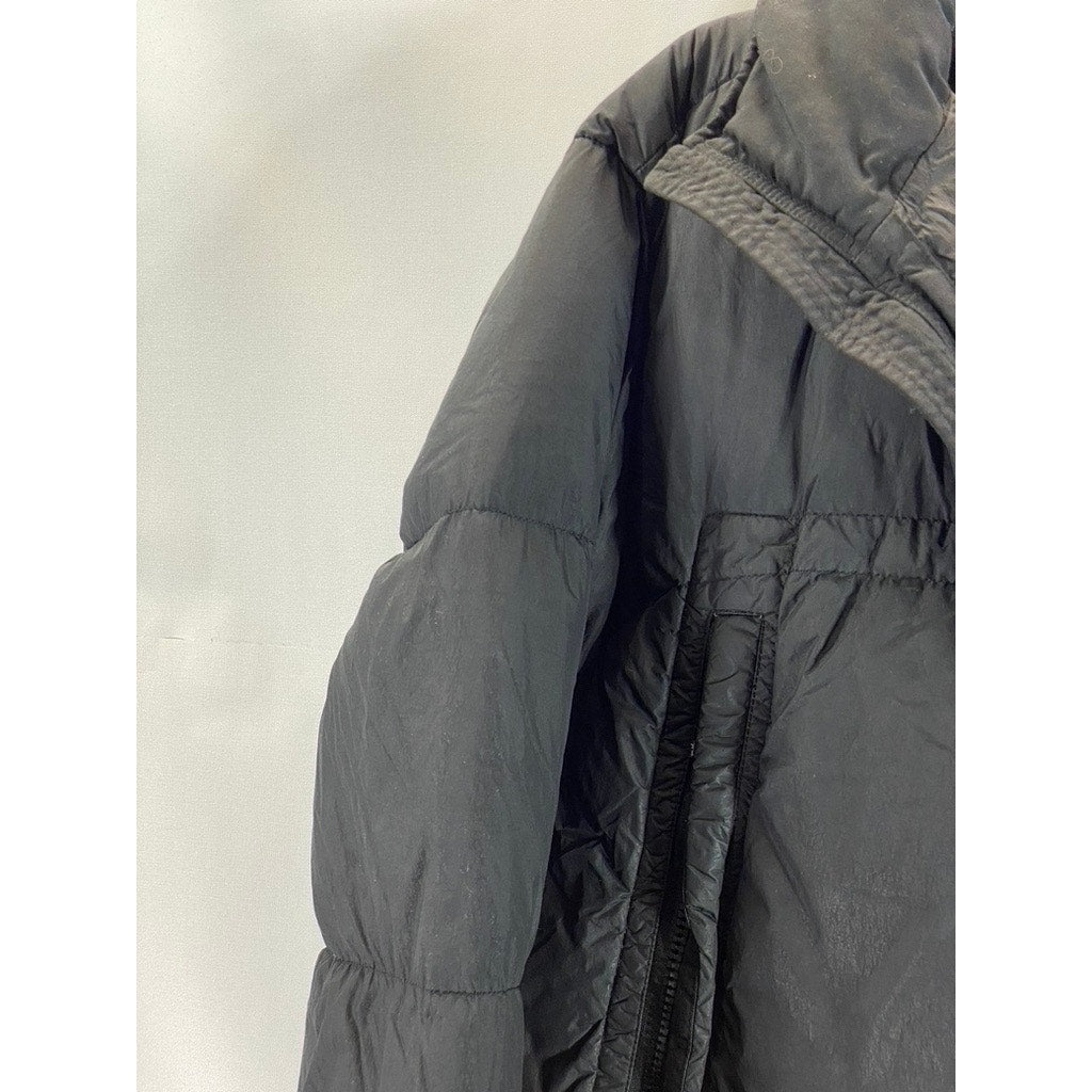 STONE ISLAND Men's Black Crinkle Reps Regular-Fit Zip-Up Puffer Jacket SZ XL