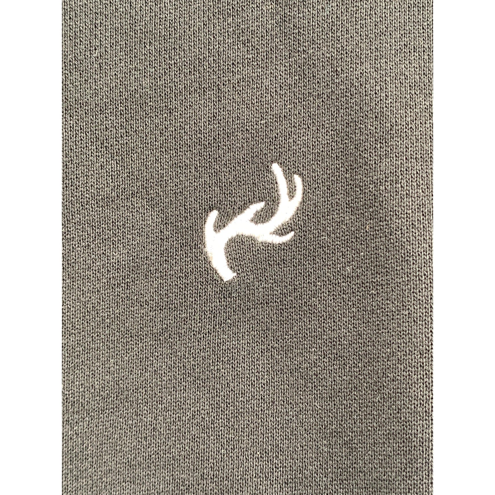 ASCOLOUR Men's Black Crewneck Embroidered Antler Classic Pullover Sweatshirt SZS