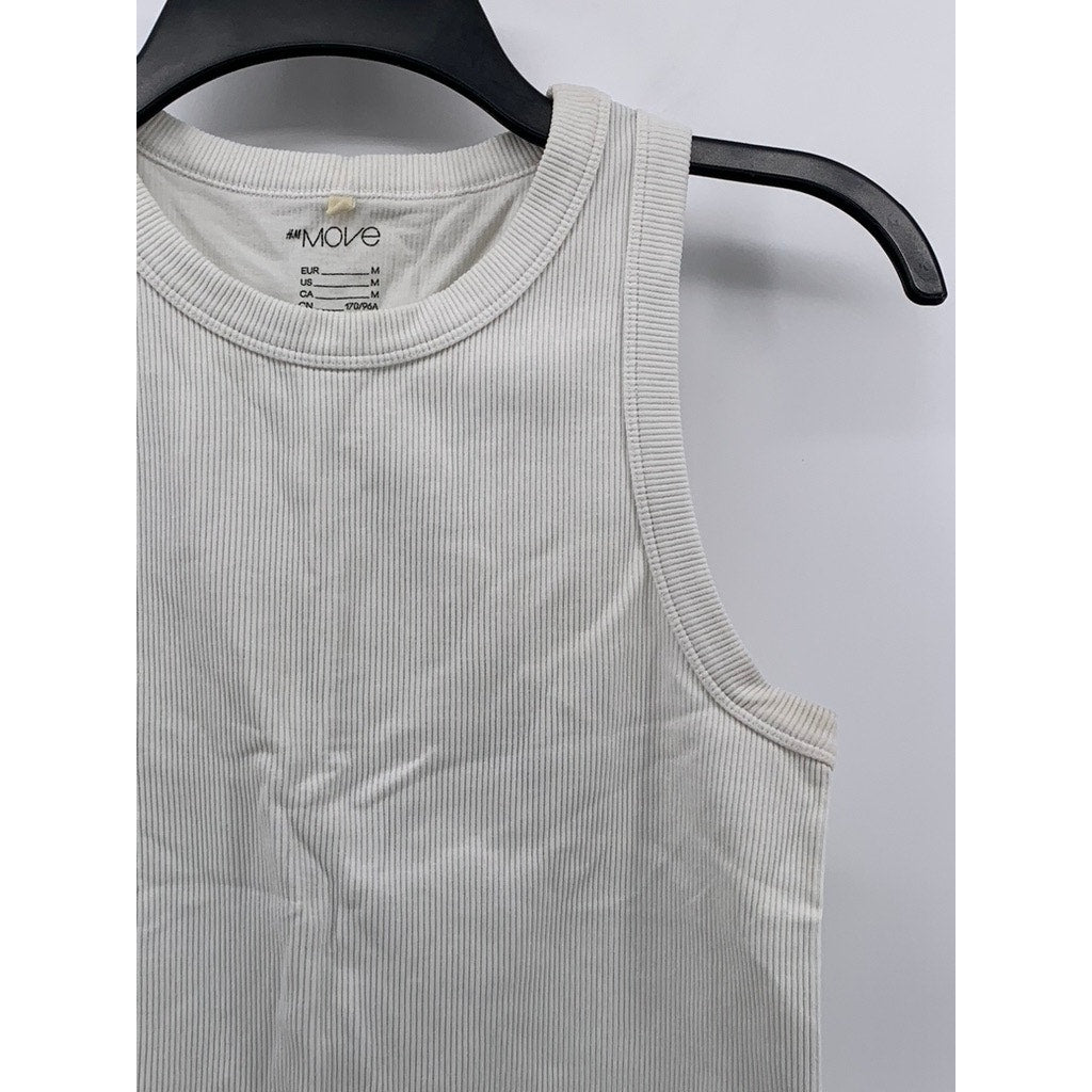 H&M MOVE Women's White Ribbed Tank Top SZ M