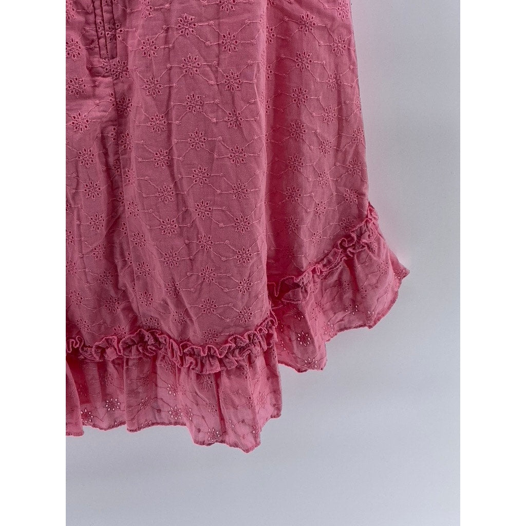 B.DARLIN Women's Bubblegum Pink Puff-Short Sleeve Ruffle Mini Dress SZ 11/12