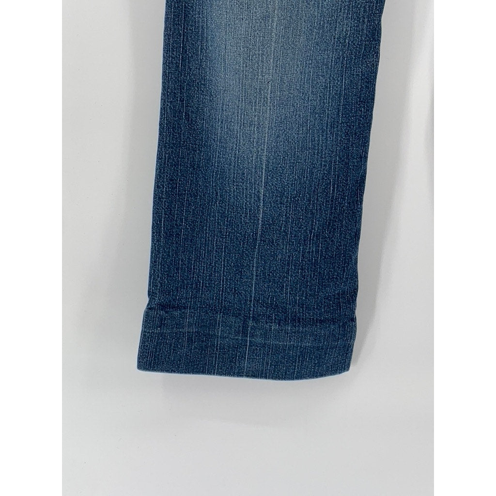 STYLE & CO Women's Dark Blue Denim Straight-Leg Five-Pocket Jeans SZ 8