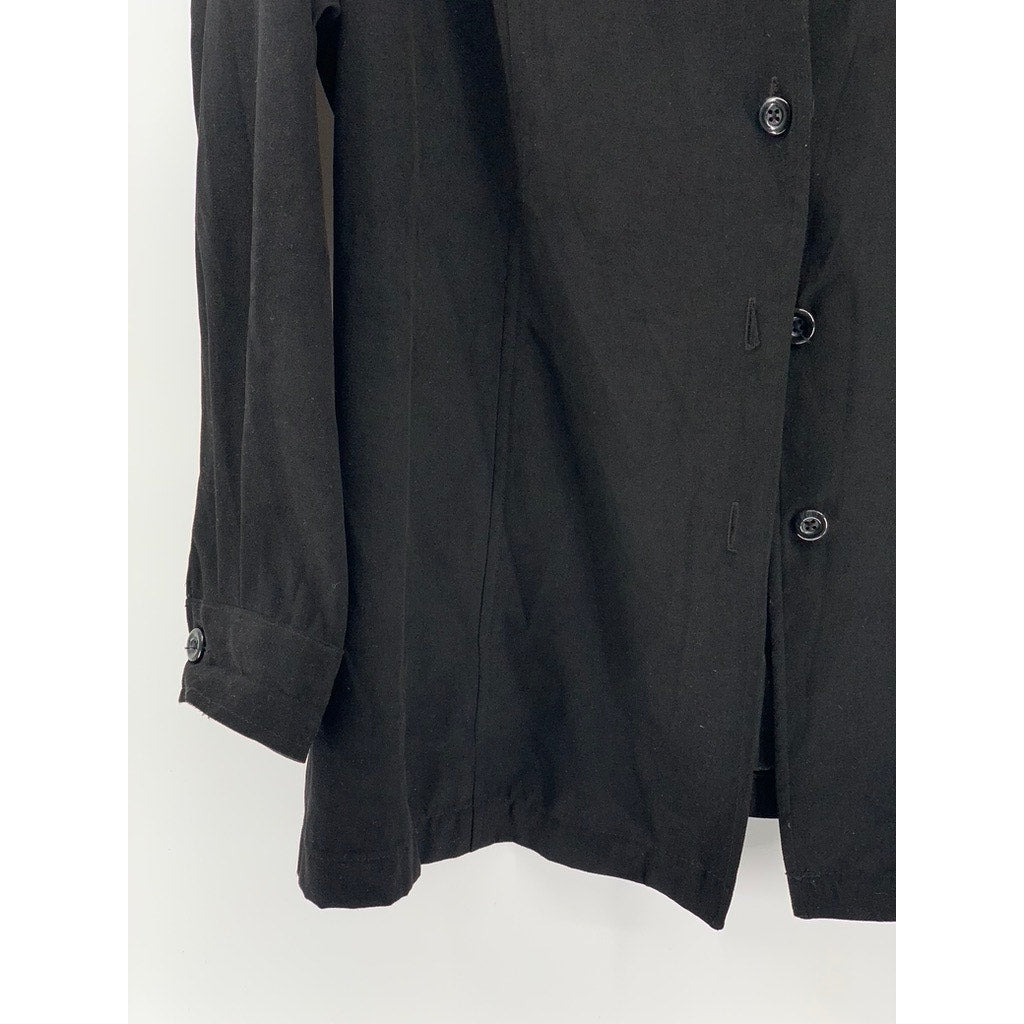 CHEROKEE Women's Black Plus Button-Up Long Sleeve Top SZ 2X