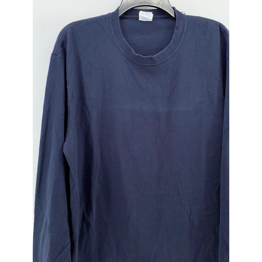 PORT & COMPANY Men’s Navy Blue Crewneck Long Sleeve Essential T-Shirt SZ XL