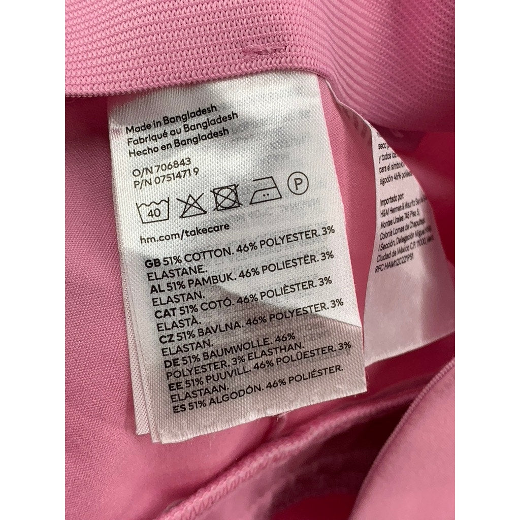 H&M Women's Bubblegum Pink Solid Skinny Leg Mid-Rise Pant SZ 6