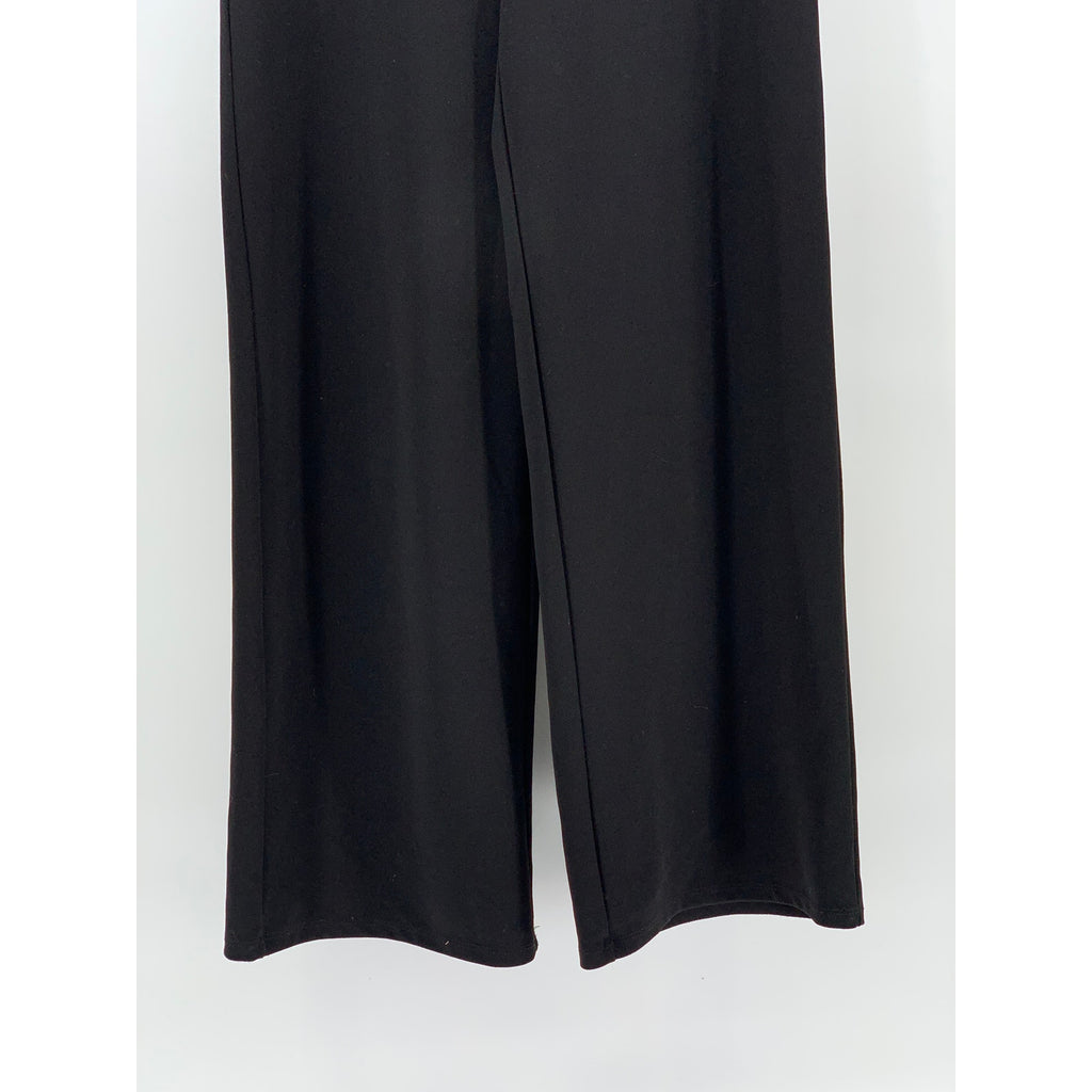 H&M Women's Black Solid Black High-Rise Wide-Leg Pull-On Pants SZ S