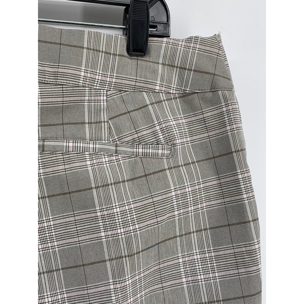 SIMPLY VERA VERA WANG Women's Gray Plaid Capri Pants SZ XL