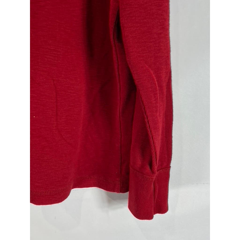 AMERICAN EAGLE OUTFITTERS Men's Red Graphic Waffle-Knit Vintage-Fit T-Shirt SZ L