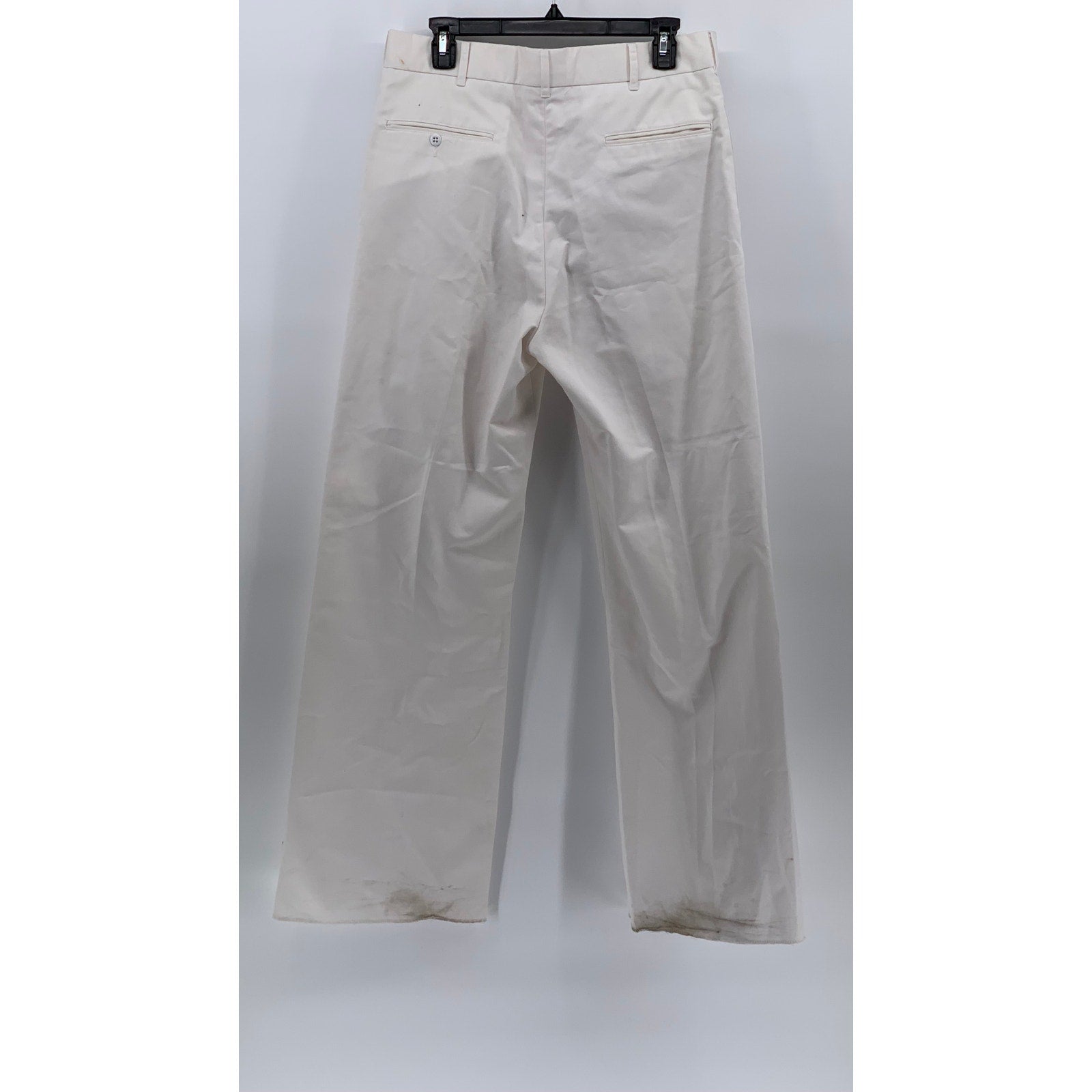 DSCP BY BREMEN BOWDON Men's White Solid Regular-Fit Wide-Leg Pants SZ 34