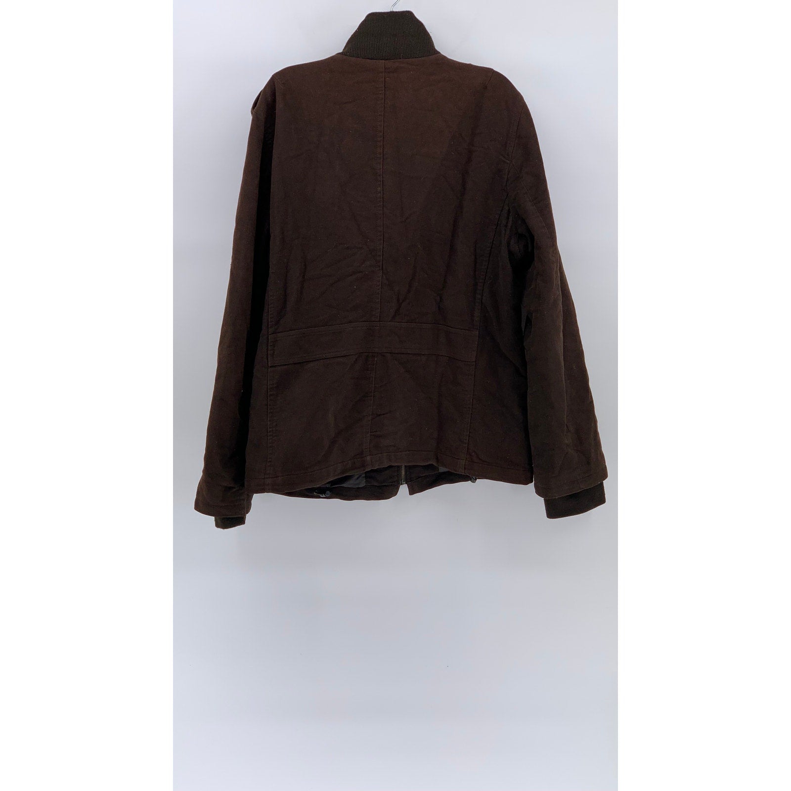 ZARA Men's Brown Zip-Up Stand Collar Military Long Sleeve Jacket SZ XL