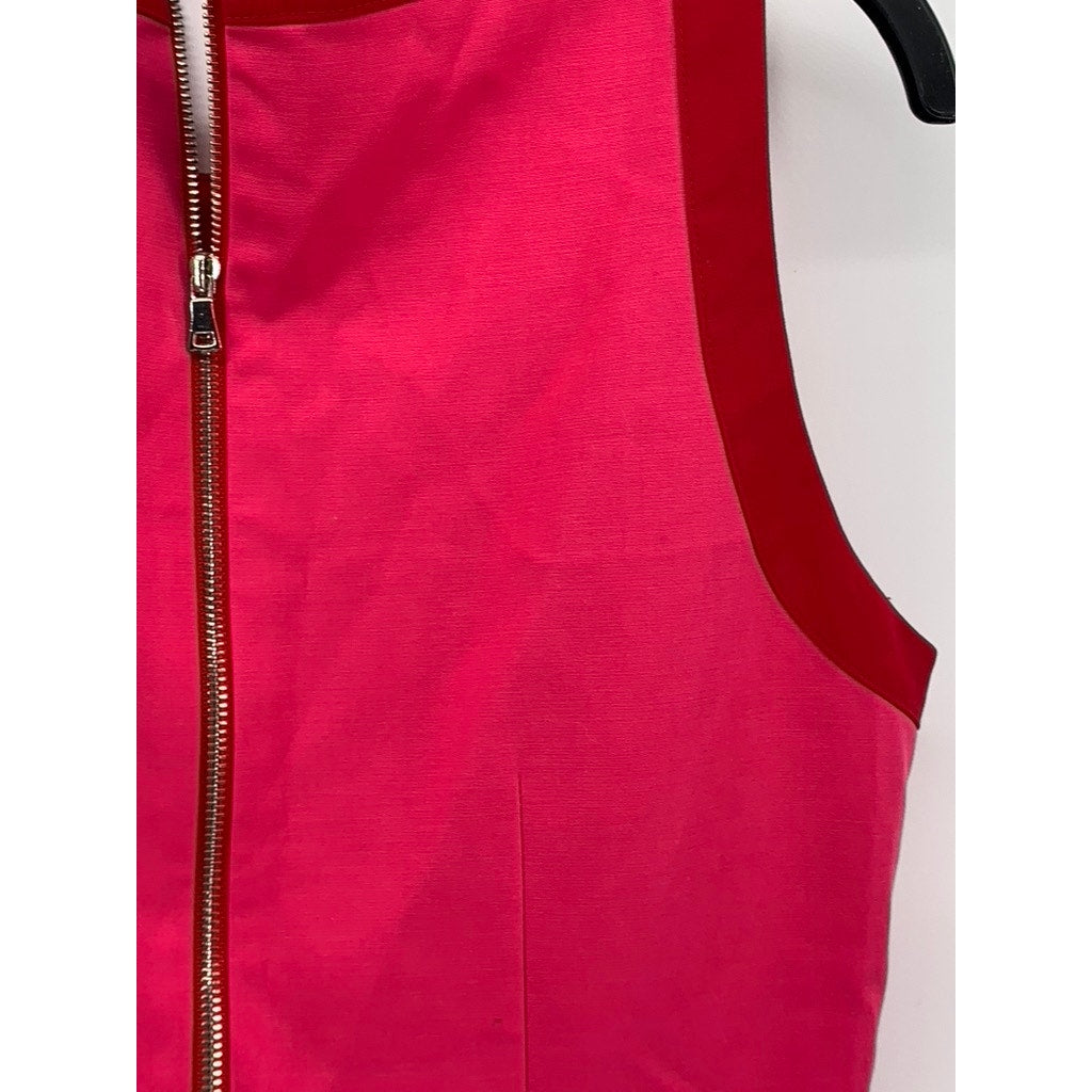 T TAHARI Women's Fuchsia Crewneck Sleeveless Sheath Mini Dress SZ 8