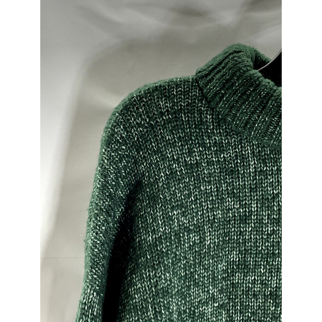 BANANA REPUBLIC Women's Dark Green Knit Mock-Neck Oversized Pullover Sweater SZS