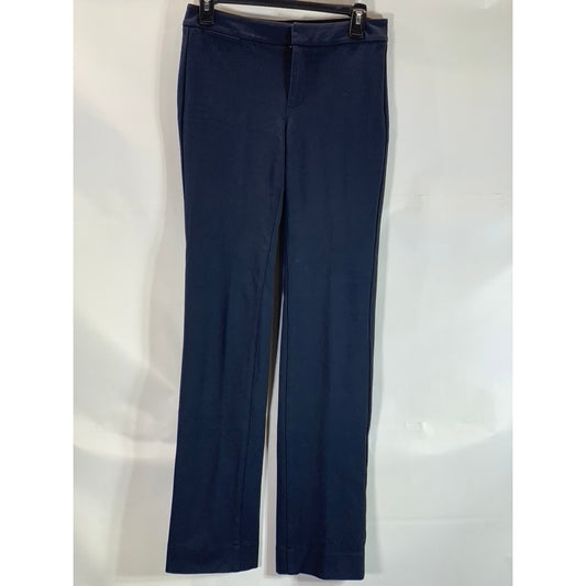 NYDJ Women's Oxford Navy Ponte Knit Lift Tuck Technology Slim Trouser Pants SZ 0